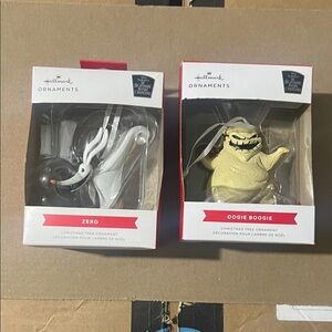 Hallmark Zero and Oogie Boogie Nightmare Before Christmas Christmas Ornaments